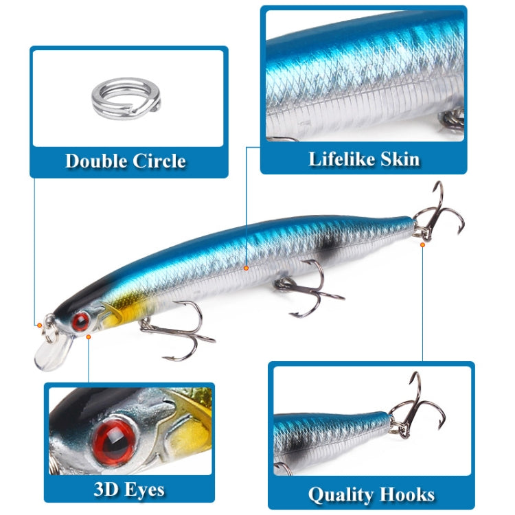 XY-256 19.1g/13.5cm Long Casting Sinking Minnow Fake Bait(8)
