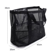 Large Capacity Mesh Swimming Tote Beach Bag(Black)
