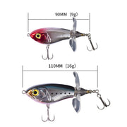 DF065 9g Double Paddle Tractor Surface Tether Roadrunner Fake Lure Long-distance Casting Lure(Champagne)