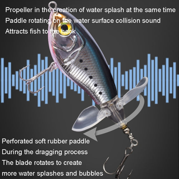 DF080 16g Double Paddle Tractor Surface Tether Roadrunner Fake Lure Long-distance Casting Lure(Camouflage)