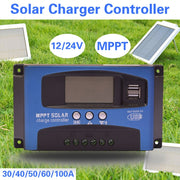 YCX-003 30-100A Solar Charging Controller with LED Screen & Dual USB Port Smart MPPT Charger, Model: 12/24V 40A