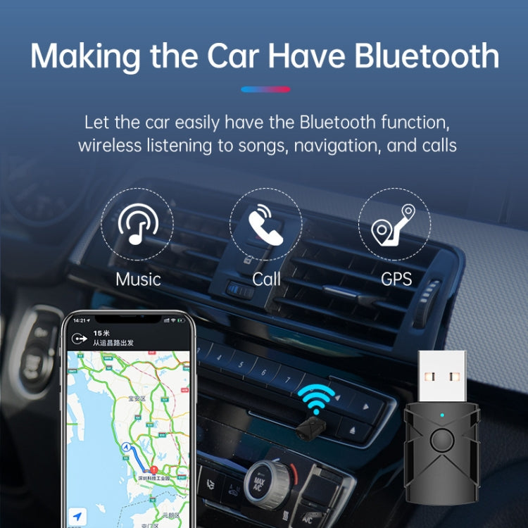 M137 5 in 1 Car USB Bluetooth 5.2 Receiver Transmitter