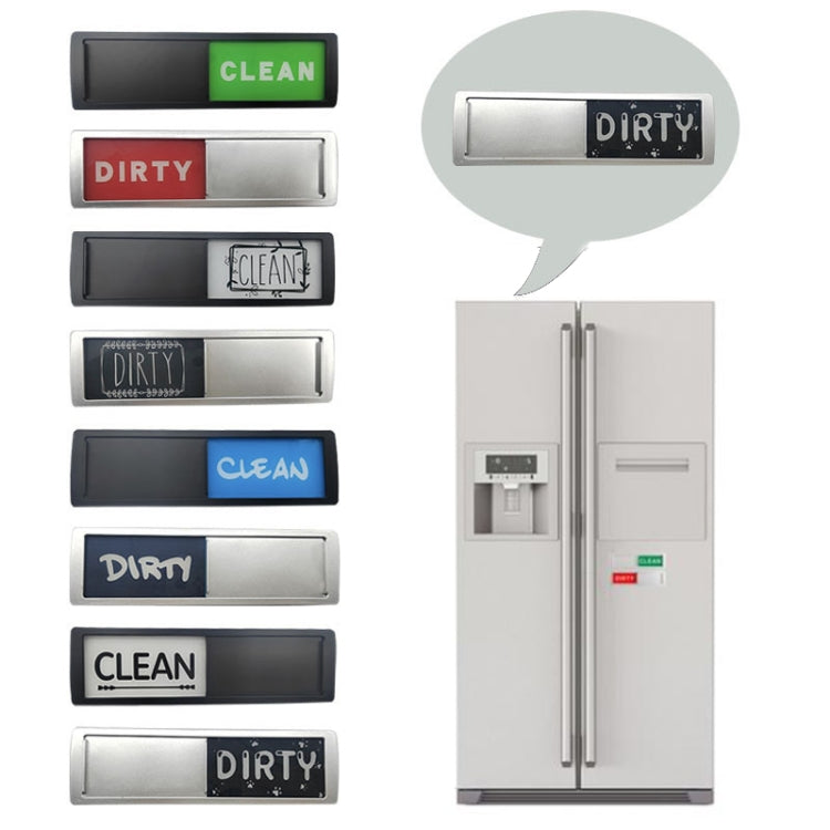 Dishwasher Magnet Clean Dirty Sign Double-Sided Refrigerator Magnet(Silver Wood Grain Lace)