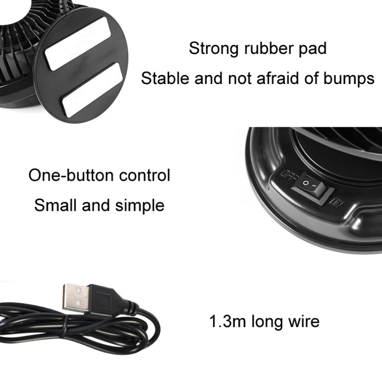 F611 Rotatable Multi-angle Air Supply Car Silent Fan(USB)