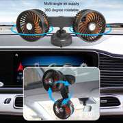 F6026 Large Suction Cup Vehicle-Mounted Double-Head Fan, Model: USB