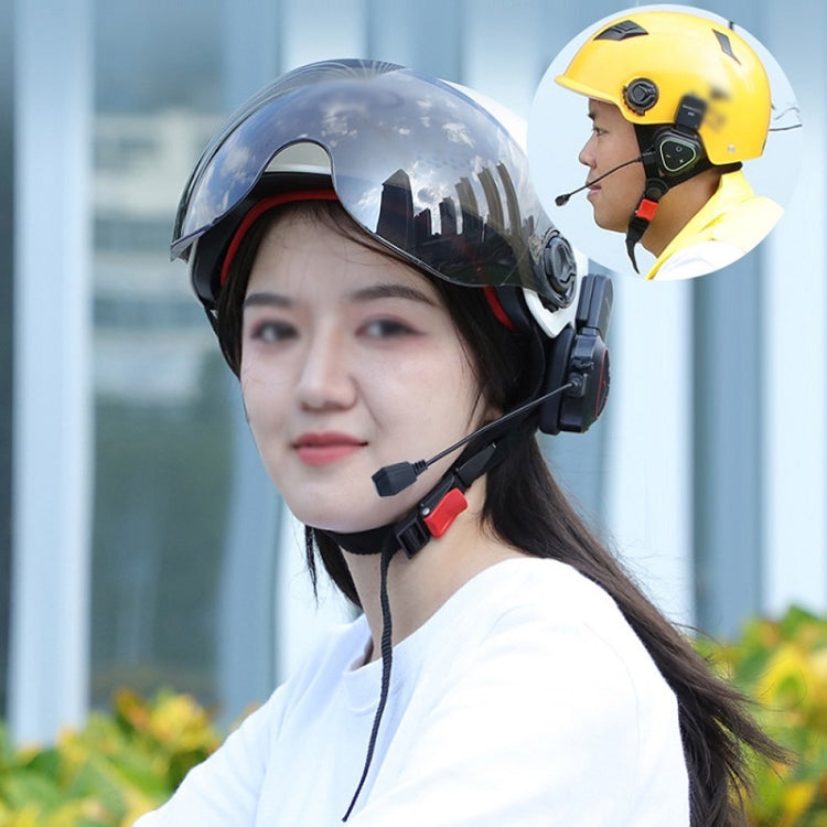 LX1 Motorcycle Half Helmet Water-resistant Wireless 5.3 Bluetooth Headset, Version: English(Classic Blue)
