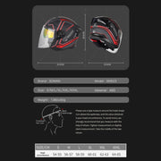 SOMAN Motorcycle Electric Bicycle Dual Lens Riding Helmet, Size: M(Matte Black)
