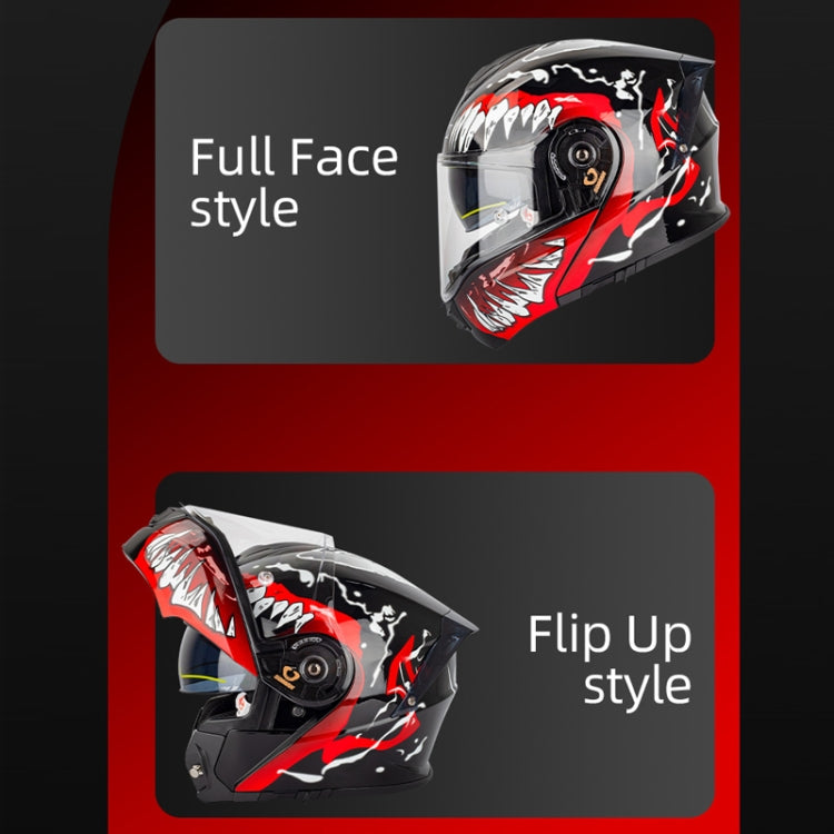 SOMAN Racing Motorcycle Double Lens Riding Safety Helmet, Size: L(Matt Black)