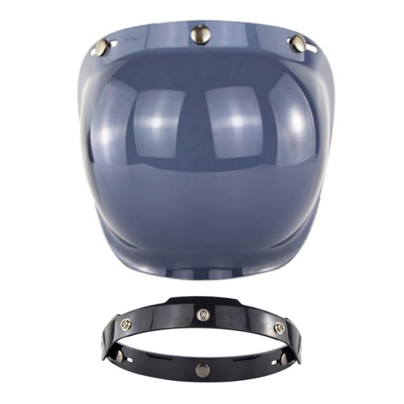 Motorcycle Helmet Three-Button Windproof Lens With Bracket(Dark Tea)