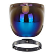 Motorcycle Helmet Three-Button Windproof Lens With Bracket(Plating Blue) - Helmets by PMC TechLife | Online Shopping South Africa | PMC TechLife | Buy Now Pay Later Mobicred