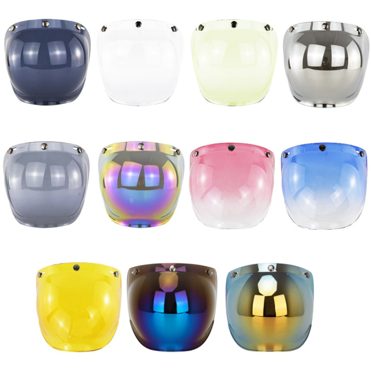 Motorcycle Helmet Three-Button Windproof Lens With Bracket(Light Tea)