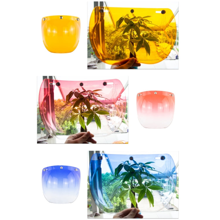 Motorcycle Helmet Three-Button Windproof Lens With Bracket(Rainbow)