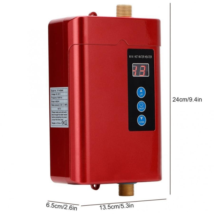 US Plug 3000W  Electric Water Heater With Remote Control Adjustable Temperate(Red)