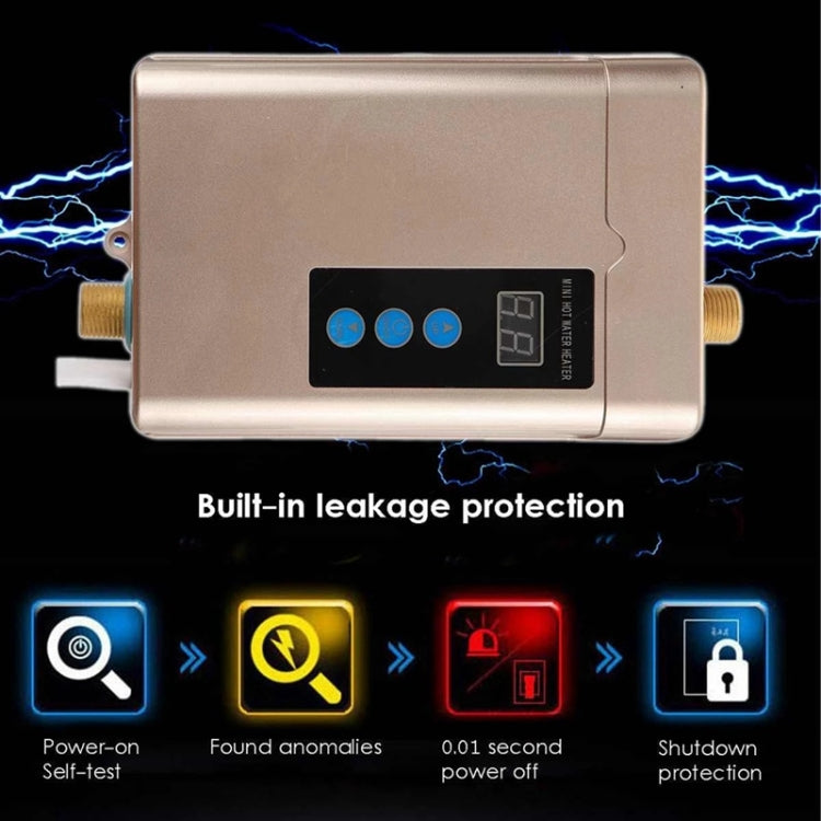 US Plug 3000W  Electric Water Heater With Remote Control Adjustable Temperate(Red)