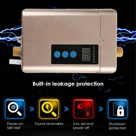 US Plug 3000W  Electric Water Heater With Remote Control Adjustable Temperate(Red)