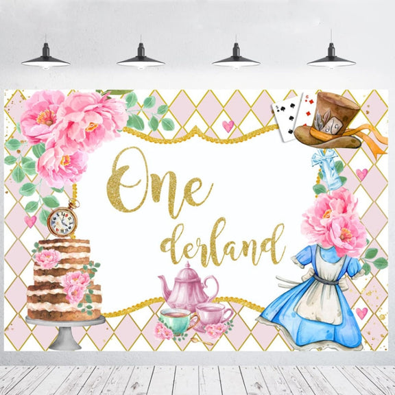 210x180cm Tea Party Tea Cup Teapot Birthday Backdrop Cloth