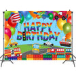 210x180cm Train Fire Truck Party Background Cloth - free shipping - PMC TechLife - Order now!