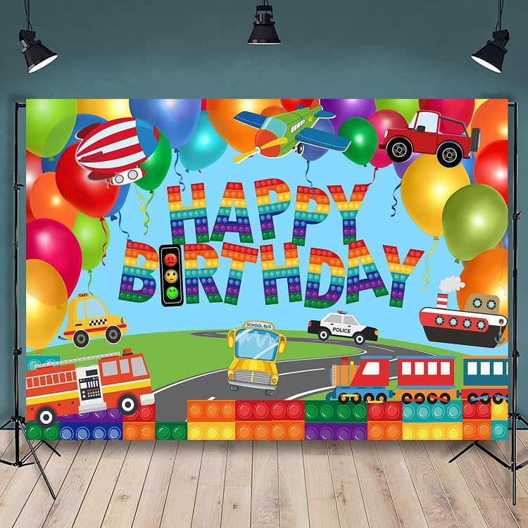 180x180cm Train Fire Truck Party Background Cloth