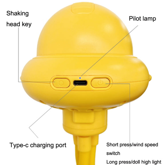 Shaking Head Stroller Fan Leafless Octopus Mute Portable Mini Fan Normal Version (Pink)