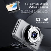 Anytek Q3 4K Driving Recorder WiFi Dual Record Night Vision Sensor Mobile Detection Recorder