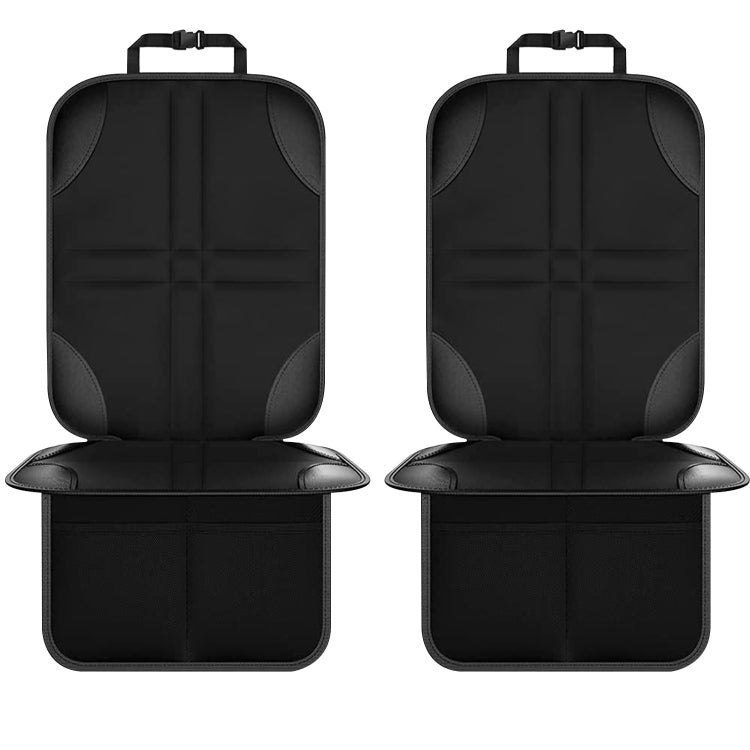 2pcs Child Car Seat Protector Non-Slip Base Material + Water-resistant 600D Fabric(Black Line)