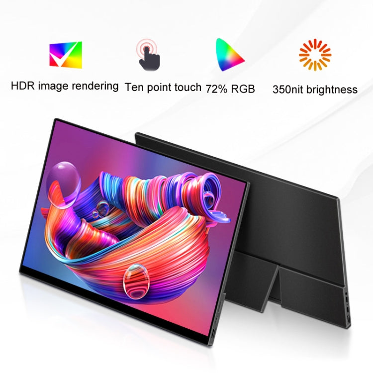 15.6 inch Touch Version 4K Portable External Extended Screen Display For Switch/PS5/Mobile Phone/Computer(UK Plug)