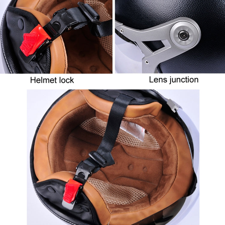 GXT Electric Vehicle Half Cover Helmet Four Seasons Retro Helmet, Size: M(Cement Gray)