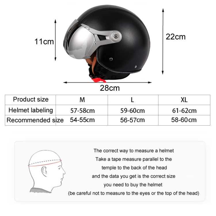 GXT Electric Vehicle Half Cover Four Seasons Retro Helmet, Size: XL(Black White)