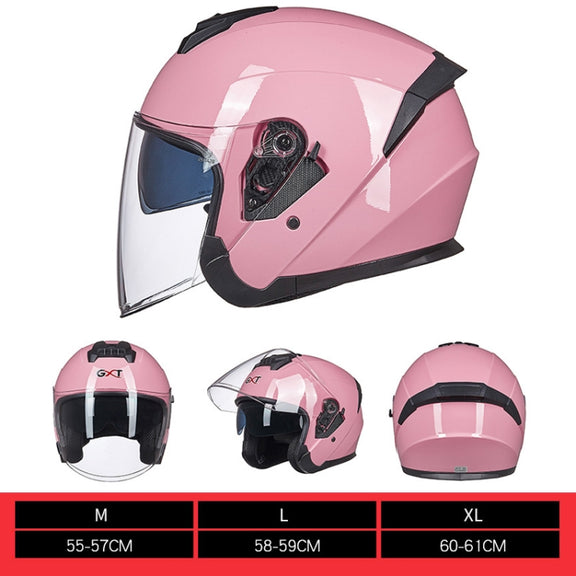 GXT Electric Vehicle Four Seasons Sun Protection & Windshield Double Lens Helmet, Size: L(Matt Black Gray)
