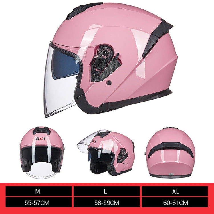 GXT Electric Vehicle Four Seasons Sun Protection & Windshield Double Lens Helmet, Size: M(Matt Black Red)