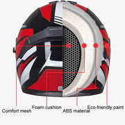 GXT Electric Vehicle Four Seasons Sun Protection & Windshield Double Lens Helmet, Size: XL(Bright Black Red)