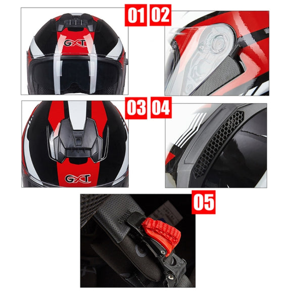 GXT Electric Vehicle Four Seasons Sun Protection & Windshield Double Lens Helmet, Size: XL(Matt Black)