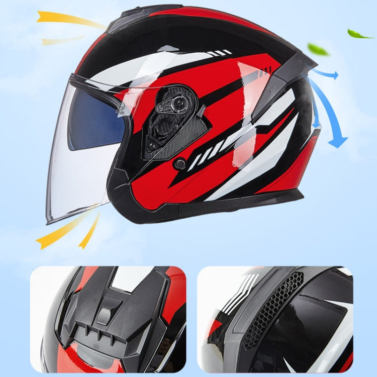 GXT Electric Vehicle Four Seasons Sun Protection & Windshield Double Lens Helmet, Size: M(Matt Black Blue)