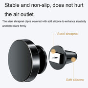 Air Outlet Type Aluminum Alloy Car Magnetic Suction Bracket Navigation Phone Holder(Silver)