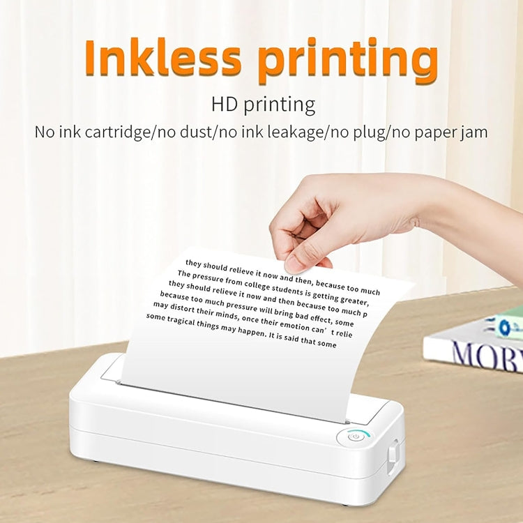 Bluetooth Connection Inkless A4 Printer Portable Mini Student Office Home Photo Printer, Model: X8