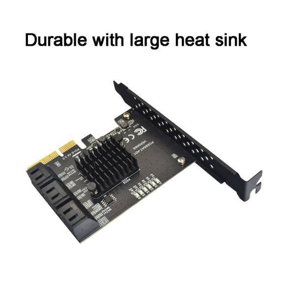 PCIE 1X To 10 Port  SATA 3.0 Adapter Expansion Card ASMedia ASM1166 Converter