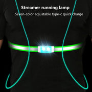 USB Rechargeable Running Light Strap Chest Light(Fluorescent Green)