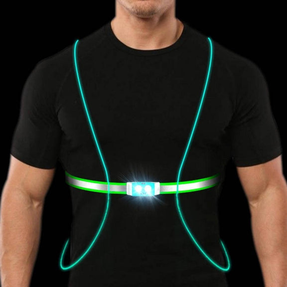 USB Rechargeable Running Light Strap Chest Light(Blue)