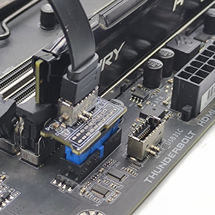 USB 3.0 19PIN Header to Type-E Front A-Key Interface Extend USB Ports to PC, Spec: Upward