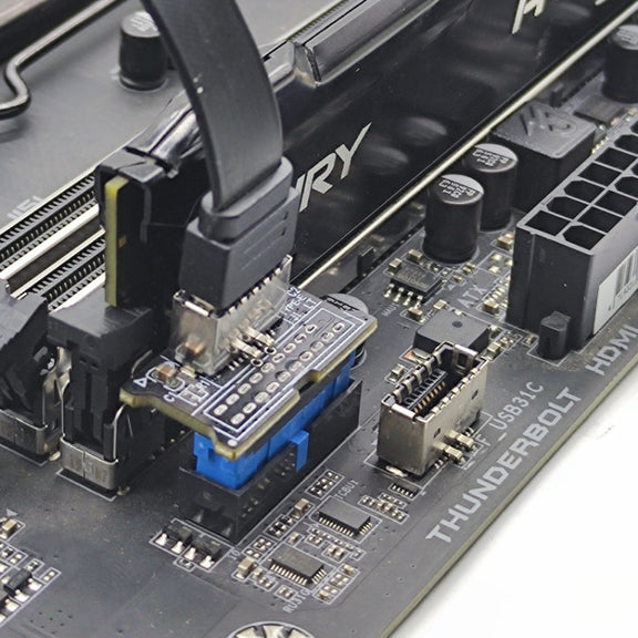 USB 3.0 19PIN Header to Type-E Front A-Key Interface Extend USB Ports to PC, Spec: Upward