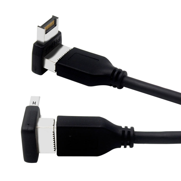 2pcs USB3.1 Type-E Computer Motherboard Interface 90 Degrees Elbow Front Type-C Adapter(PH74A)