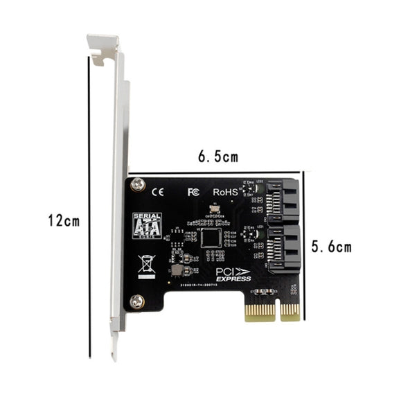 PCIE 2 Port SATA 3.0 Expansion Card 6Gbps Computer Desktop Chassis Conversion Card