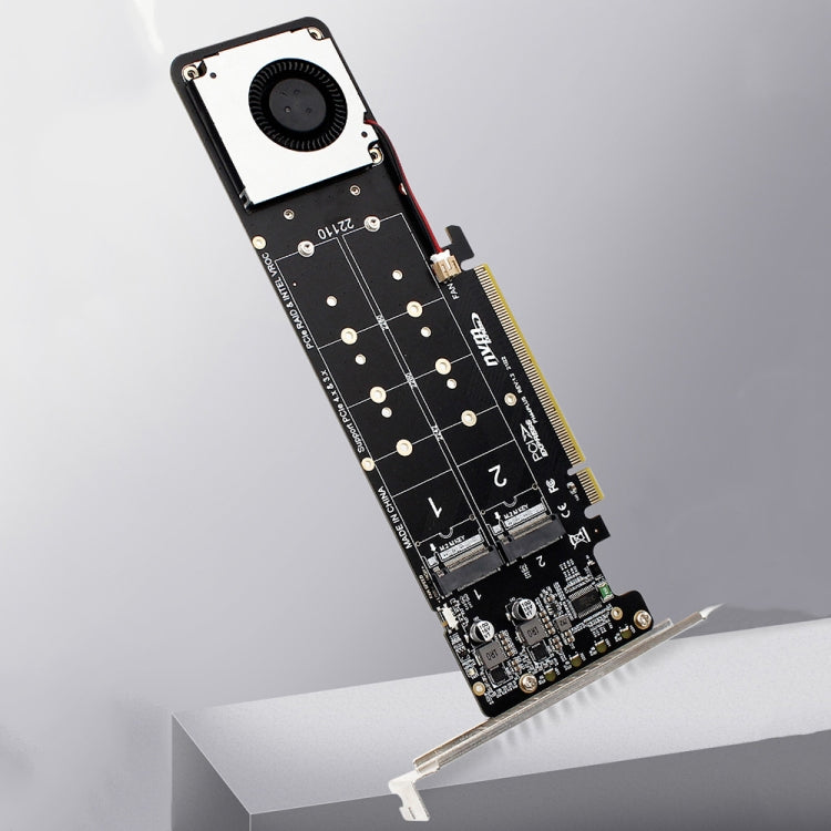 PCI-E X16 to M.2 M-key NVME X4 SSD RAID Array Expansion Adapter Support 2242/2260/2280/22110(PH44Plus)