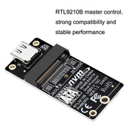 M.2 NVME Hard Disk Box Transfer Card RTL9210B Chip Type-C / USB-C USB3.1 Gen2 10Gbps(Black)