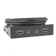 3.5-Inch  2 USB 3.0+HD AUDIO Port Desktop PC Floppy Drive Front Panel(Black)