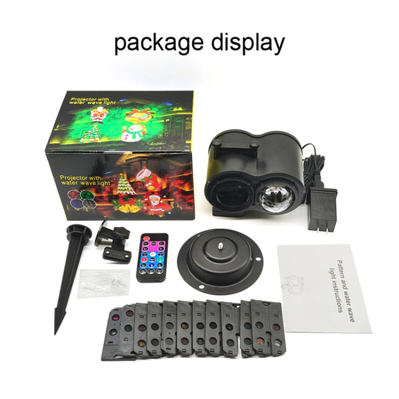 16 Cards UK Plug Color Card Pattern 9W Christmas Projection Light Remote Control Snow Light