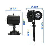 12 Cards US Plug Color Card Pattern 9W Christmas Projection Light Remote Control Snow Light