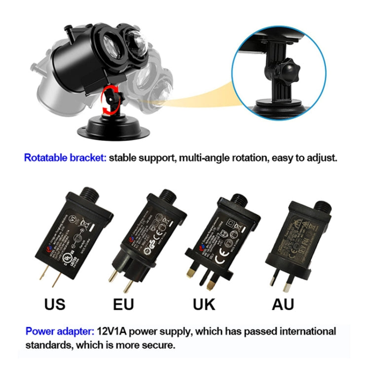 12 Cards US Plug Color Card Pattern 9W Christmas Projection Light Remote Control Snow Light