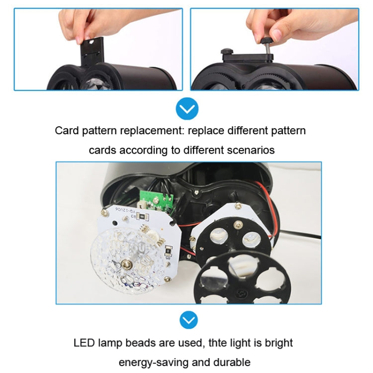 12 Cards US Plug Color Card Pattern 9W Christmas Projection Light Remote Control Snow Light