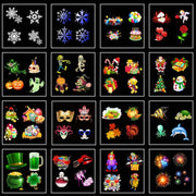 12 Cards AU Plug Color Card Pattern 9W Christmas Projection Light Remote Control Snow Light